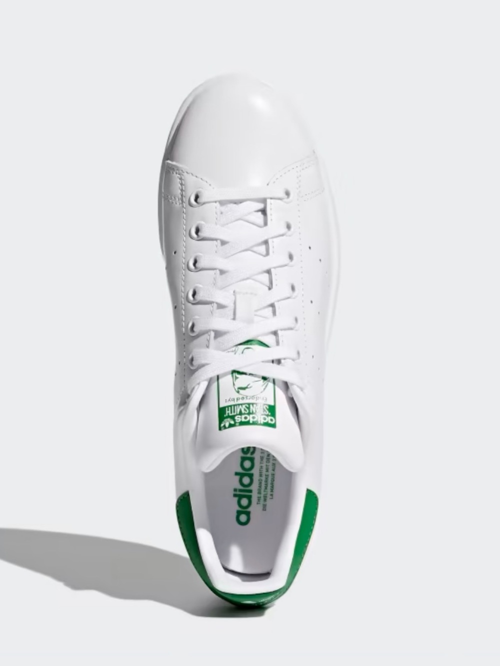 adidas White Sneakers with Green Heel Tab - Men's Low-Top